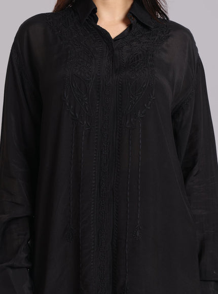 Librose Muslin Chikankari Embroidered 2Pc Co-ord set for women| Lucknowi Craft