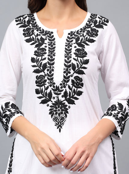 Pure Cotton Chikankari embroidered Kurta Plazzo Dupatta set for women | lucknowi Craft