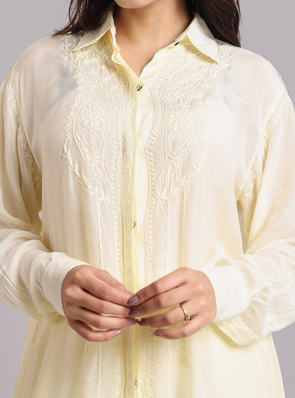 Librose Muslin Chikankari Embroidered 2Pc Co-ord set for women| Lucknowi Craft
