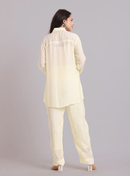 Librose Muslin Chikankari Embroidered 2Pc Co-ord set for women| Lucknowi Craft
