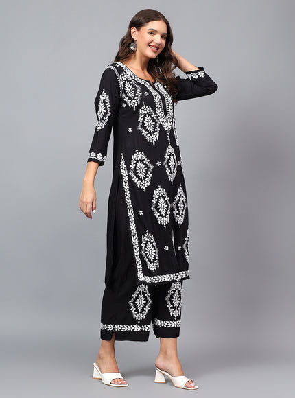 Premium modal fabric kurta plazzo set for women| Chikankari embroidered| Lucknowi craft