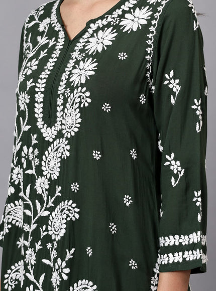 Librose Lucknowi Chikankari premium Modal Kurta Plazzo set for women