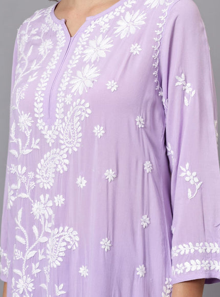 Librose Lucknowi Chikankari premium Modal Kurta Plazzo set for women