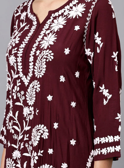 Librose Lucknowi Chikankari premium Modal Kurta Plazzo set for women