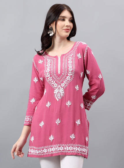 Librose Short Kurta for women| Chikankari Craft| Super soft Modal Fabric