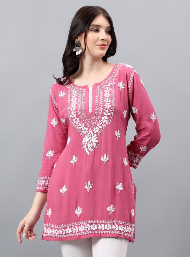 Librose Short Kurta for women| Chikankari Craft| Super soft Modal Fabric