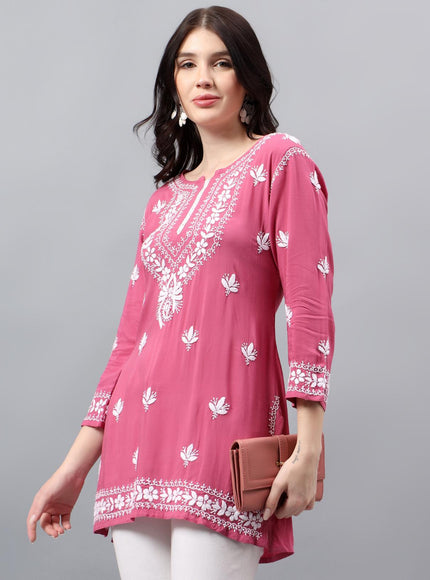 Librose Short Kurta for women| Chikankari Craft| Super soft Modal Fabric