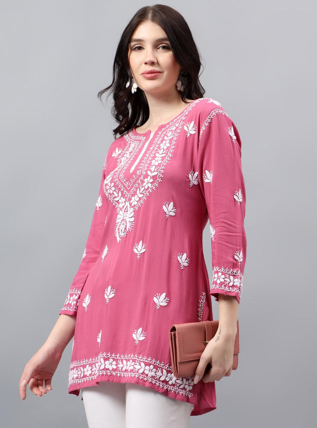 Librose Short Kurta for women| Chikankari Craft| Super soft Modal Fabric
