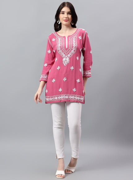 Librose Short Kurta for women| Chikankari Craft| Super soft Modal Fabric