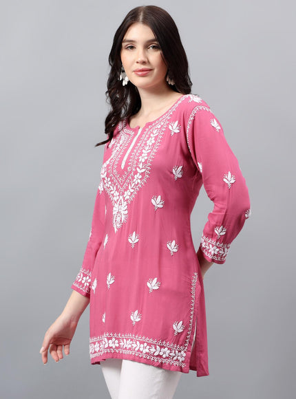 Librose Short Kurta for women| Chikankari Craft| Super soft Modal Fabric