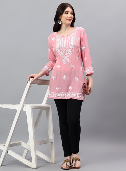 Librose Short Kurta for women| Chikankari Craft| Super soft Modal Fabric