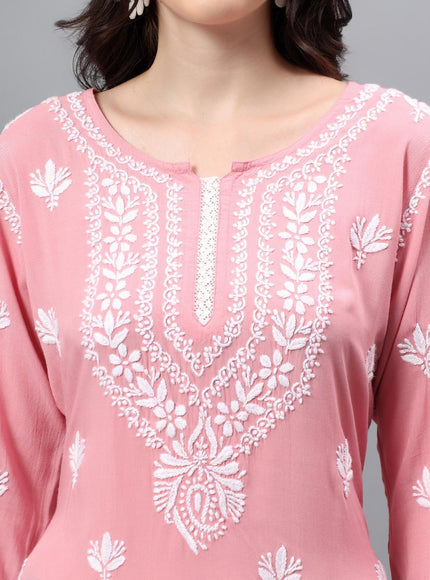 Librose Short Kurta for women| Chikankari Craft| Super soft Modal Fabric