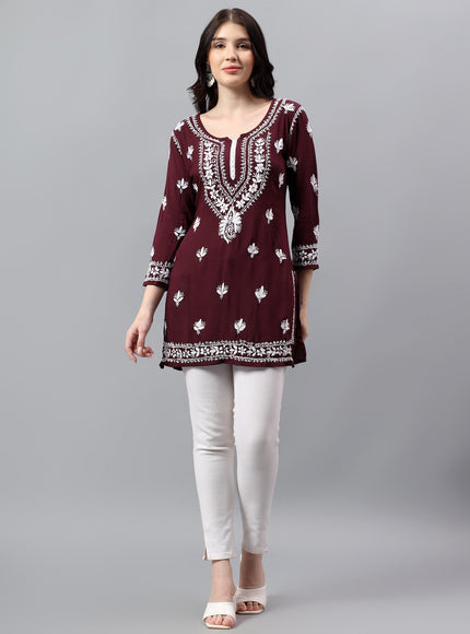 Librose Short Kurta for women| Chikankari Craft| Super soft Modal Fabric