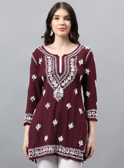 Librose Short Kurta for women| Chikankari Craft| Super soft Modal Fabric
