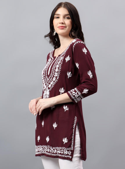 Librose Short Kurta for women| Chikankari Craft| Super soft Modal Fabric