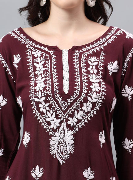 Librose Short Kurta for women| Chikankari Craft| Super soft Modal Fabric