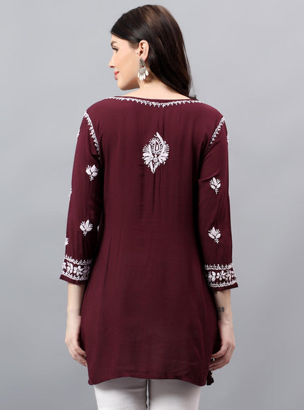 Librose Short Kurta for women| Chikankari Craft| Super soft Modal Fabric