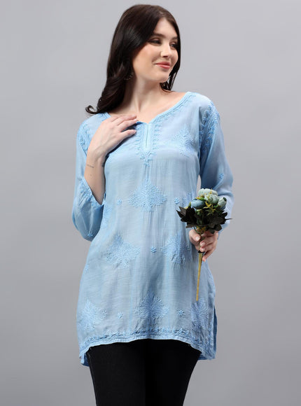 Librose Tepchi Short Kurta For women| Chikankari Craft| Muslin Fabric