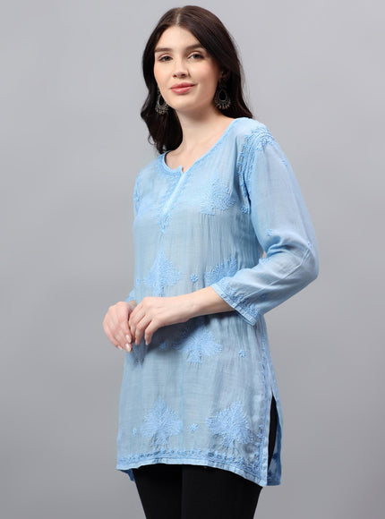 Librose Tepchi Short Kurta For women| Chikankari Craft| Muslin Fabric