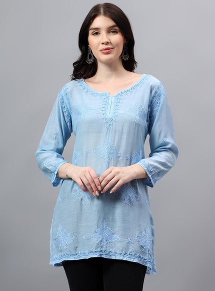 Librose Tepchi Short Kurta For women| Chikankari Craft| Muslin Fabric