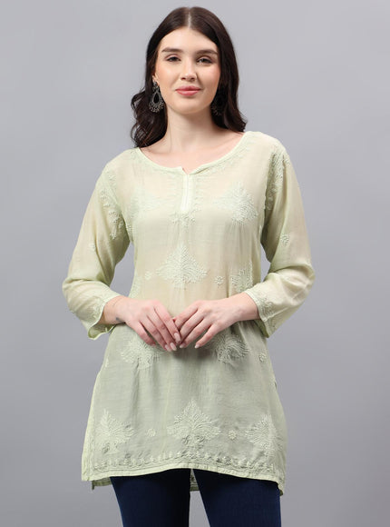 Librose Tepchi Short Kurta For women| Chikankari Craft| Muslin Fabric