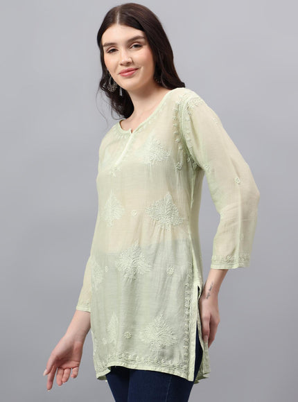 Librose Tepchi Short Kurta For women| Chikankari Craft| Muslin Fabric