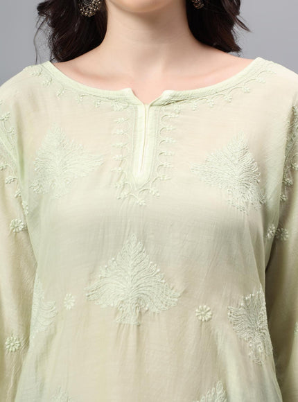 Librose Tepchi Short Kurta For women| Chikankari Craft| Muslin Fabric