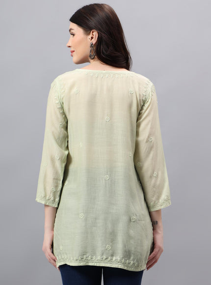 Librose Tepchi Short Kurta For women| Chikankari Craft| Muslin Fabric