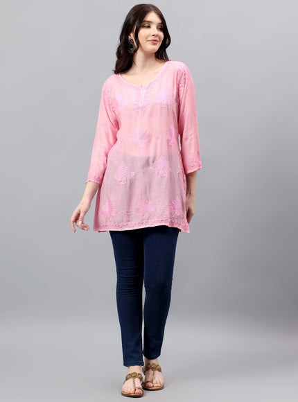Librose Tepchi Short Kurta For women| Chikankari Craft| Muslin Fabric