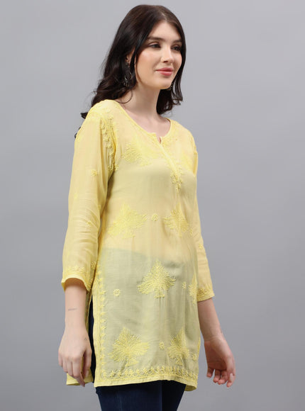 Librose Tepchi Short Kurta For women| Chikankari Craft| Muslin Fabric