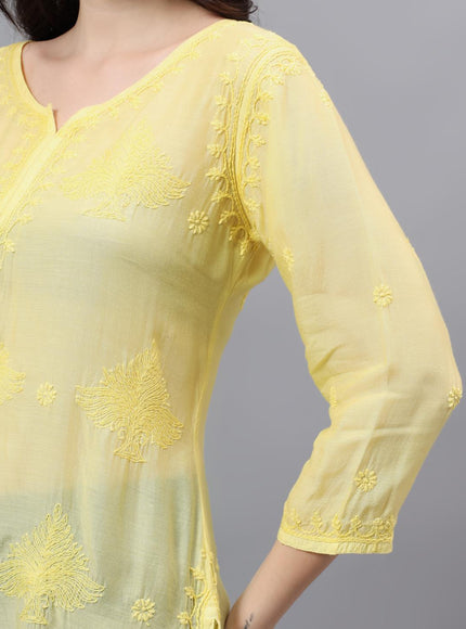 Librose Tepchi Short Kurta For women| Chikankari Craft| Muslin Fabric