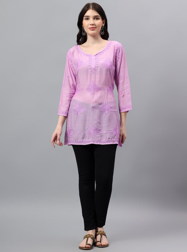 Librose Tepchi Short Kurta For women| Chikankari Craft| Muslin Fabric
