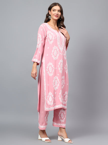 Premium modal fabric kurta plazzo set for women| Chikankari embroidered| Lucknowi craft