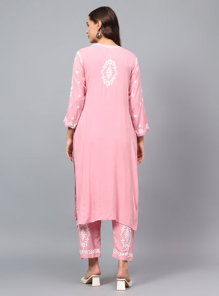 Premium modal fabric kurta plazzo set for women| Chikankari embroidered| Lucknowi craft