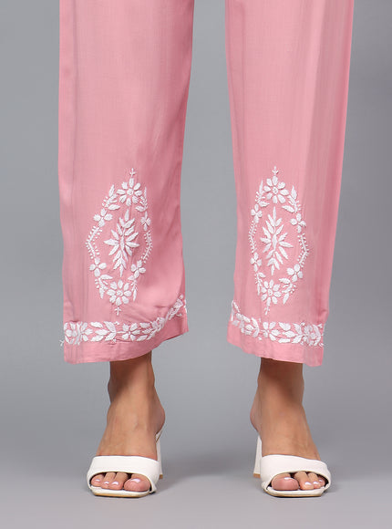 Premium modal fabric kurta plazzo set for women| Chikankari embroidered| Lucknowi craft